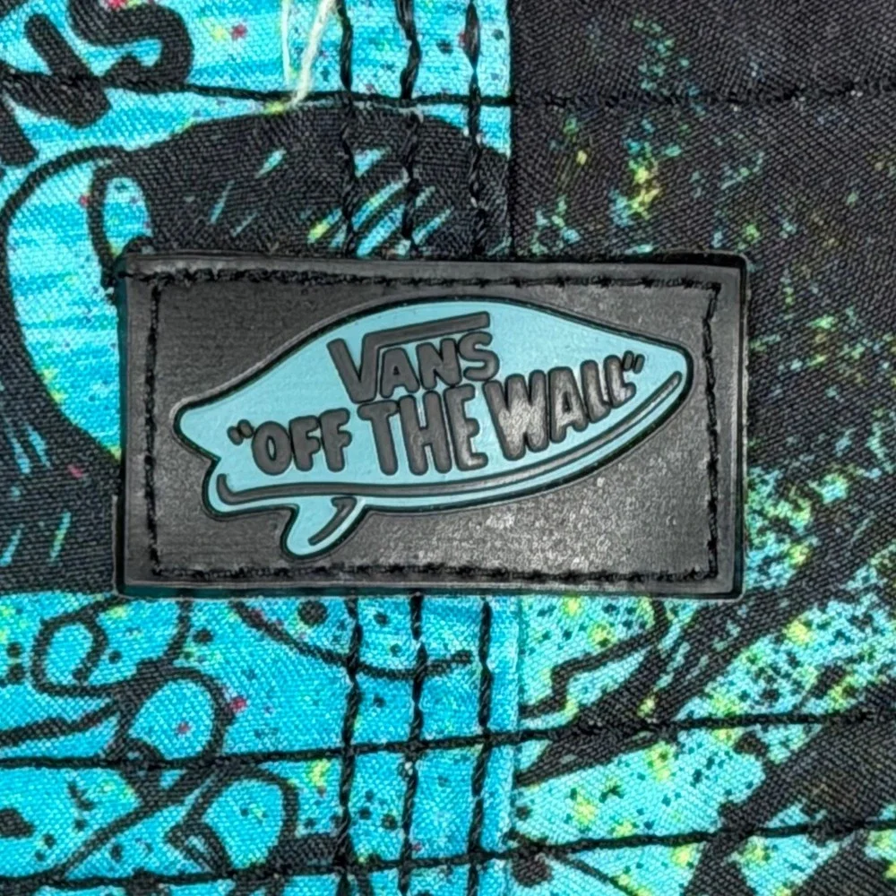 Vans Board Shorts Mens 40 Blue Black Graffiti Print Swim Trunks Skate